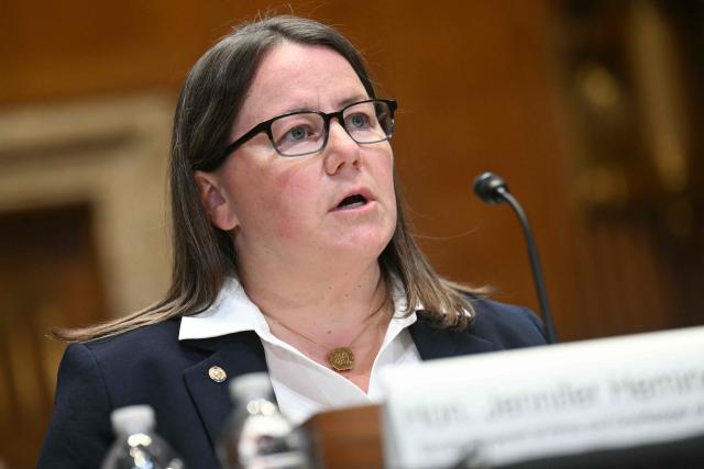 Jennifer Hemingway, US Senate Sergeant at Arms and Doorkeeper testifies during a Senate Committee on Appropriations, Subcommittee on Legislative Branch hearing to examine proposed budget estimates and justification for fiscal year 2027 for the Senate Sergeant at Arms and United States Capitol Police, on Capitol Hill in Washington, DC, on April 22, 2026. (Photo by SAUL LOEB / AFP)