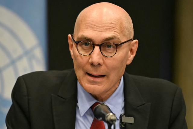 UN High Commissioner for Human Rights Volker Turk speaks during a press conference in Mexico City on April 22, 2026. (Photo by YURI CORTEZ / AFP)