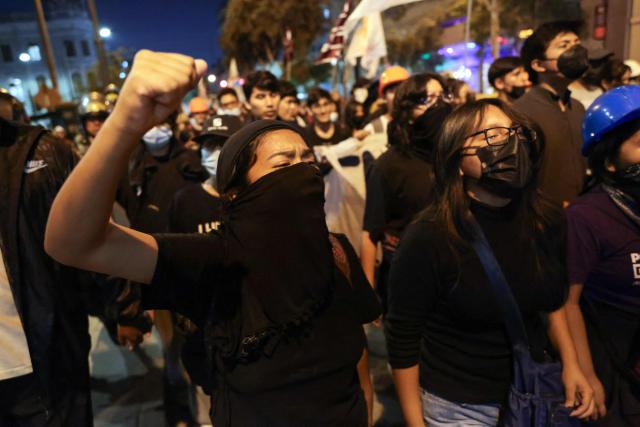 Students protest over transport fares in Lima on April 22, 2026. (Photo by Connie FRANCE / AFP)
