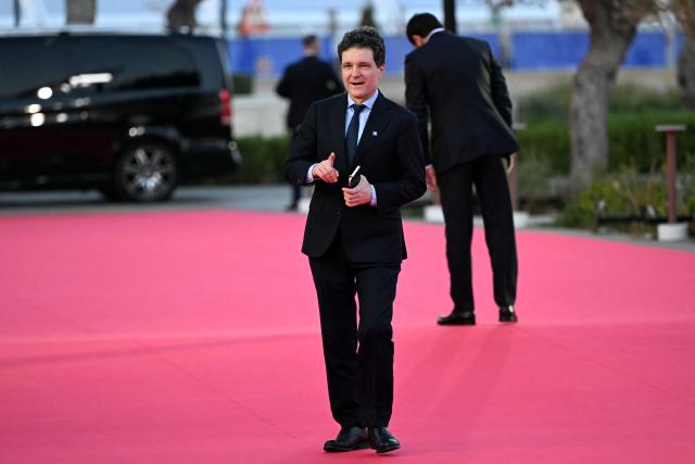 Romania's President Nicusor Dan walks upon his arrival ahead of an informal meeting of the European Council, in Ayia Napa on April 23, 2026. (Photo by NICOLAS TUCAT / AFP)