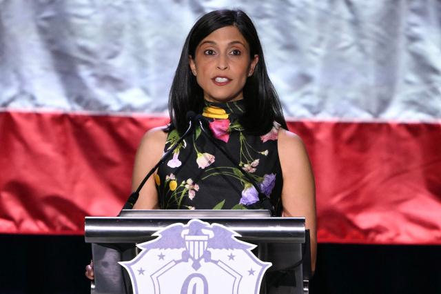 US Second Lady Usha Vance speaks during the 113th Annual First Lady’s Luncheon hosted by The Congressional Club Museum and Foundation at the Washington Hilton in Washington, DC on April 23, 2026.  (Photo by Mandel NGAN / AFP)