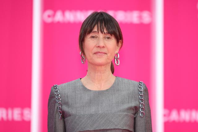 CEO of Banijay Entertainment Alexia Laroche-Joubert poses on the pink carpet during the opening of the 9th edition of the Cannes International Series Festival (Canneseries) in Cannes, southern France, on April 23, 2026.  (Photo by Valery HACHE / AFP)