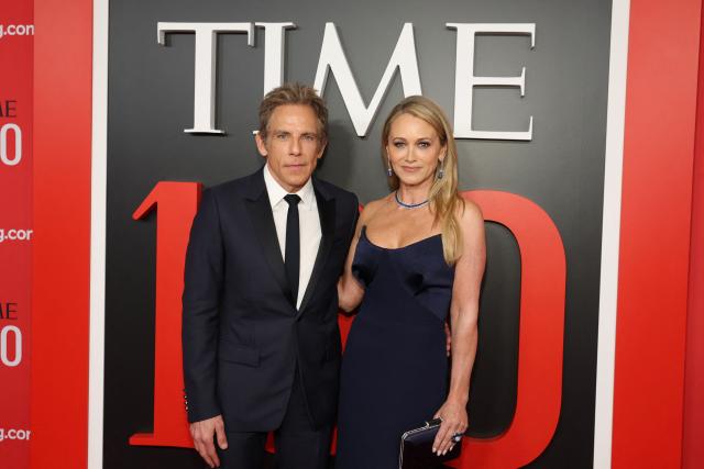 US actor Ben Stiller and US actress Christine Taylor attend the 2026 TIME100 gala at The Jazz at Lincoln Center in New York, on April 23, 2026. (Photo by ANGELA WEISS / AFP)