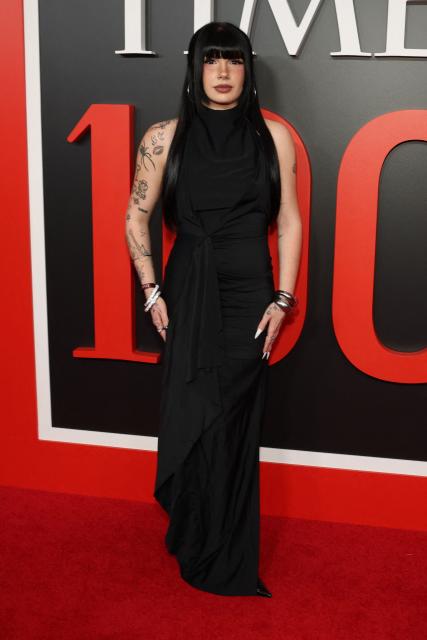 US musician Bailey Spinn attends the 2026 TIME100 gala at The Jazz at Lincoln Center in New York, on April 23, 2026. (Photo by ANGELA WEISS / AFP)