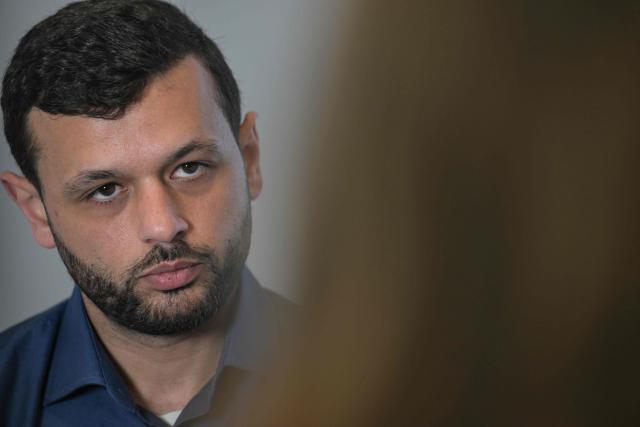 Arab Barghouti, son of jailed Palestinian leader Marwan Barghouti, speaks during an interview with AFP in central London on April 23, 2026. After 24 years in prison in Israel, Palestinian Marwan Barghouti has "a very clear political vision" and remains the leader best able to unify his people, his son Arab Barghouti told AFP, while expressing alarm at the "dangerous" weakness of the Palestinian Authority. (Photo by Richard A. Brooks / AFP) / TO GO WITH AFP STORY by Caroline TAIX