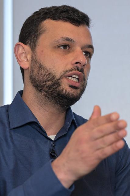 Arab Barghouti, son of jailed Palestinian leader Marwan Barghouti, speaks during an interview with AFP in central London on April 23, 2026. After 24 years in prison in Israel, Palestinian Marwan Barghouti has "a very clear political vision" and remains the leader best able to unify his people, his son Arab Barghouti told AFP, while expressing alarm at the "dangerous" weakness of the Palestinian Authority. (Photo by Richard A. Brooks / AFP) / TO GO WITH AFP STORY by Caroline TAIX