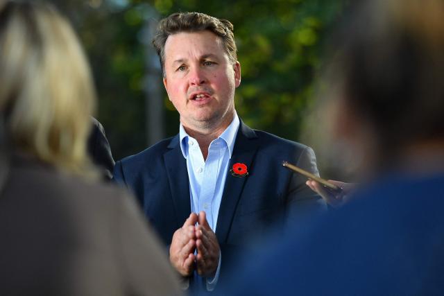 Super Rugby Pacific CEO Jack Mesley speaks to the media in Christchurch on April 24, 2026. (Photo by Sanka Vidanagama / AFP)