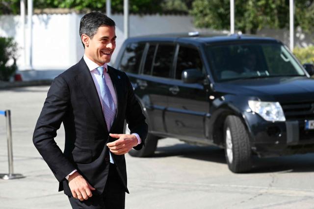 Netherlands' Prime Minister Rob Jetten arrives for an informal meeting of the European Council in Nicosia on April 24, 2026. (Photo by NICOLAS TUCAT / AFP)