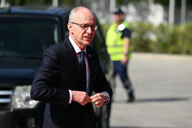 Luxembourg's Prime Minister Luc Frieden arrives for an informal meeting of the European Council in Nicosia on April 24, 2026. (Photo by NICOLAS TUCAT / AFP)