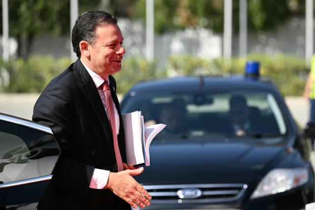 Portugal's Prime Minister Luis Montenegro arrives for an informal meeting of the European Council in Nicosia on April 24, 2026. (Photo by NICOLAS TUCAT / AFP)