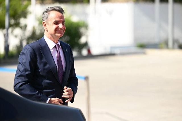 Greece's Prime Minister Kyriakos Mitsotakis arrives for an informal meeting of the European Council in Nicosia on April 24, 2026. (Photo by NICOLAS TUCAT / AFP)