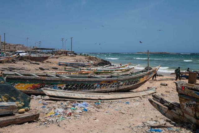 A view of the coastline at Yoff Beach in Dakar, Senegal, on April 23, 2026. According to a report published today, Yoff Beach is one of the sites identified as ‘at risk’ and requiring significant efforts to maintain water sports activities. A campaign to improve the quality of recreational waters in Senegal was launched today by the Surfrider Foundation Senegal and dozens of organisations along the Dakar coastline committed to protecting the ocean. They are leading a ‘Water Quality’ programme aimed at ensuring that coastal users can enjoy water-based activities without health risks, whilst contributing to the sustainable preservation of Senegal’s coastline. (Photo by NICOLAS REMENE / AFP)