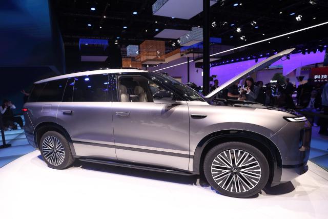 A Volkswagen ID ERA 9X is displayed on the opening day of the Beijing Auto Show in Beijing on April 24, 2026. (Photo by CN-STR / AFP) / China OUT