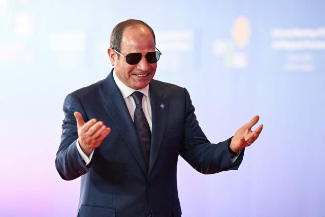Egypt's President Abdel Fattah al-Sisi arrives for a working session of the European Council during an informal meeting in Nicosia on April 24, 2026. (Photo by Jewel SAMAD / AFP)