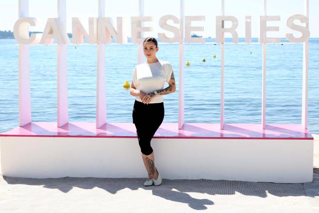 Belgian model, actress ans singer Gaelle Garcia Diaz poses during the "Totally Spies" photocall as part of the 9th edition of the Cannes International Series Festival (Canneseries) in Cannes, southern France, on April 24, 2026. (Photo by Valery HACHE / AFP)