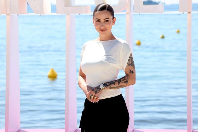 Belgian model, actress ans singer Gaelle Garcia Diaz poses during the "Totally Spies" photocall as part of the 9th edition of the Cannes International Series Festival (Canneseries) in Cannes, southern France, on April 24, 2026. (Photo by Valery HACHE / AFP)
