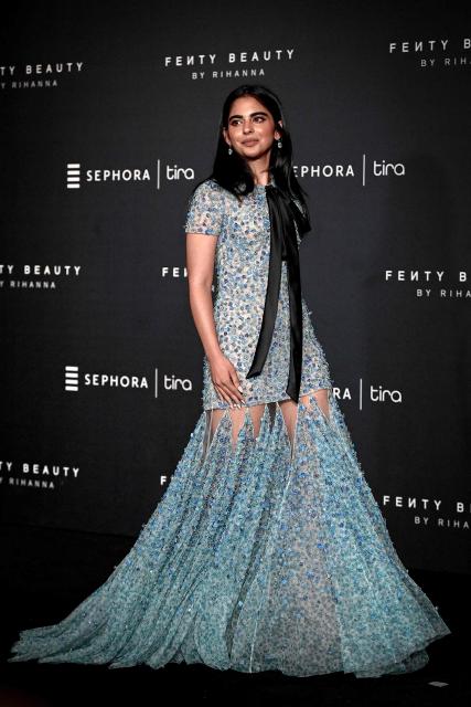 Isha Ambani, daughter of the Chairman of Reliance Industries Mukesh Ambani, poses for photographs during an event of Rihanna's cosmetic brand 'Fenty Beauty' in Mumbai on April 25, 2026. (Photo by Sujit JAISWAL / AFP)