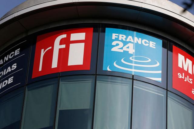 (FILES) View of French TV channel France 24 and French radio RFI (Radio France Internationale) headquarters in Issy-les-Moulineaux, near Paris, on September 23, 2014. French foreign minister told AFP that he had “urged” the lifting of the suspension of France 24 and Radio France Internationale in Togo on April 25, 2026. (Photo by Thomas SAMSON / AFP)