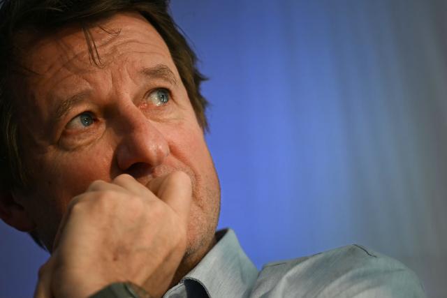 The Ecologists senator Yannick Jadot looks on during a meeting of various figures of the left named "Printemps du souffle breton" in Liffre, western France, on April 25, 2026. (Photo by Lou BENOIST / AFP)