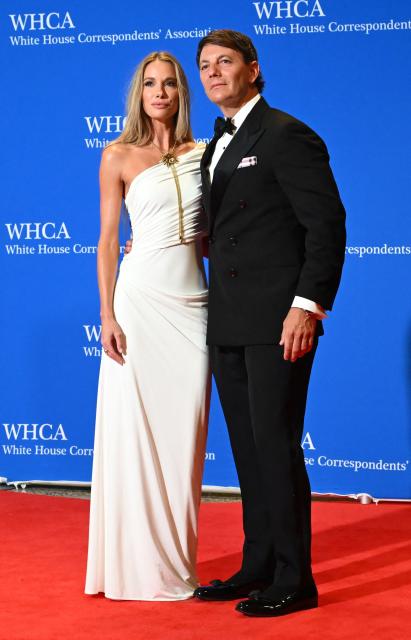 Former White House Deputy Press Secretary Hogan Gidley and Jordan Rachel attend the White House Correspondents' dinner at the Washington Hilton in Washington, DC, on April 25, 2026. US President Donald Trump is attending the annual gala of the political press for the first time while in office. (Photo by Alex WROBLEWSKI / AFP)