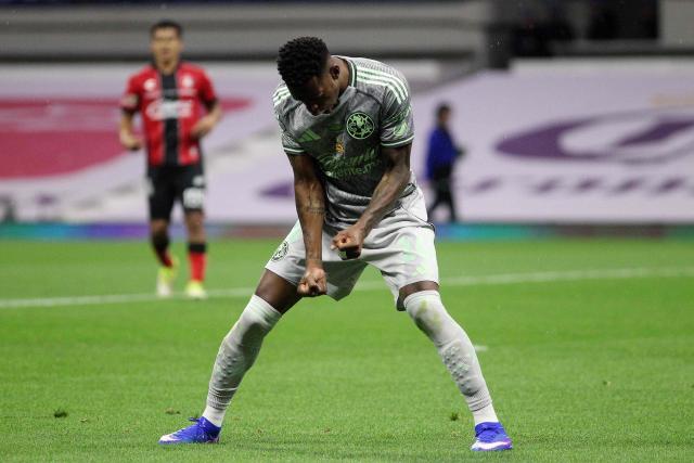 America's Colombian defender #26 Cristian Borja reacts during the Liga MX Clausura football match between America and Atlas at Banorte Stadium in Mexico City on April 25, 2026. (Photo by Victor Cruz / AFP)