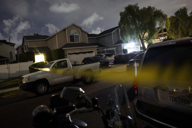Police tape blocks off the area near the home of the alleged White House Correspondents Dinner shooter after the arrival of FBI agents, in Torrance, California, on April 25, 2026. US President Donald Trump said April 25 he would give a press conference from the White House press briefing room, shortly after a shooting incident at a gala dinner in Washington. The press conference is set to take place shortly after 10 p.m. (0200 GMT), Trump wrote on his Truth Social platform, adding: "The First Lady, plus the Vice President, and all Cabinet members, are in perfect condition." (Photo by Patrick T. Fallon / AFP)