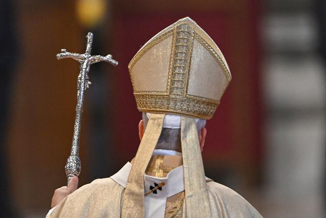 Pope Leo XIV arrives for the Holy Mass with Priestly Ordinations, at St Peter's Basilica in the Vatican on April 26, 2026. (Photo by Andreas SOLARO / AFP)