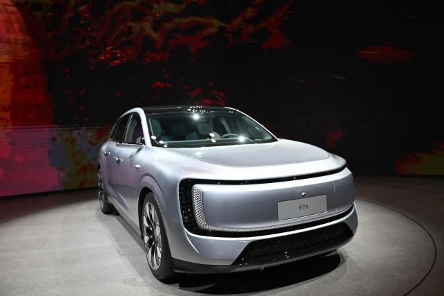 An Audi E7X is displayed at the Beijing Auto Show in Beijing on April 26, 2026. (Photo by Pedro PARDO / AFP)