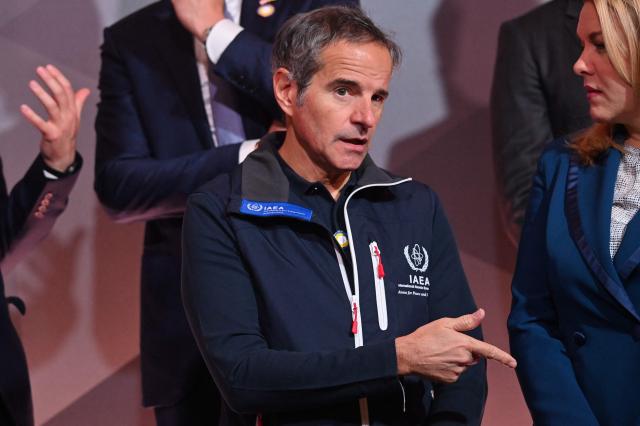 Chief of the U.N.s International Atomic Energy Agency (IAEA) Rafael Mariano Grossi attends Ukraine Energy Coordination Group summit on the 40th anniversary of the explosion at the Chernobyl nuclear power plant, in Kyiv on April 26, 2026, amid the Russian invasion of Ukraine. Ukraine on April 26, 2026, marks the 40th anniversary of the explosion at the Chernobyl nuclear power plant. It comes four years into the Russian invasion that has put the plant once again under threat and raised risks of another radioactive catastrophe. The 1986 explosion at the Chernobyl nuclear power plant was the worst civilian nuclear disaster in history and changed global perceptions of nuclear energy. (Photo by Sergei SUPINSKY / AFP)