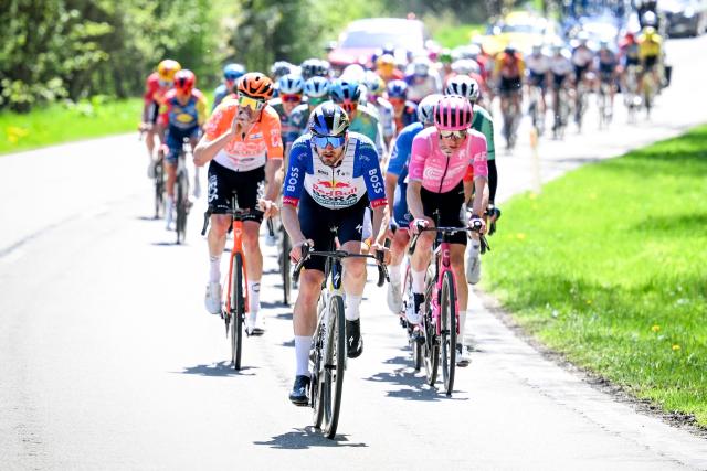 German Nico Denz of Red Bull-BORA-hansgrohe cycles during the men elite race of the Liege-Bastogne-Liege UCI World Tour one day cycling race, 259,5km from Liege, over Bastogne to Liege, on April 26, 2026. (Photo by MAARTEN STRAETEMANS / Belga / AFP) / Belgium OUT