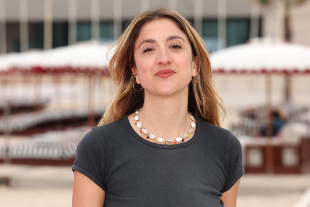 French actress Cloe Bailly poses during the "Chamouxland : la reconstruction" photocall as part of the 9th edition of the Cannes international Series Festival (Canneseries) in Cannes, southern France, on April 26, 2026. (Photo by Valery HACHE / AFP)
