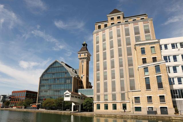 This photograph shows a view of the Grands Moulins de Pantin in Pantin, suburb of Paris on April 26, 2026. (Photo by Charlotte SIEMON / AFP)