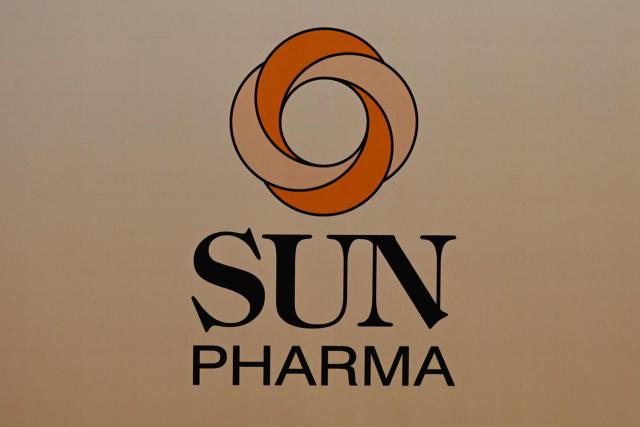 The logo of Sun Pharmaceutical is pictured ahead of a press conference in Mumbai on April 27, 2026. India's Sun Pharmaceutical on April 27 said it had agreed to buy women's healthcare firm Organon in a deal that values the US drugmaker at $11.75 billion. (Photo by Punit PARANJPE / AFP)