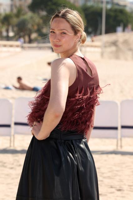 Belgian actress Lauren Versnick poses during the "This is not a murder mystery" photocall as part of the 9th edition of the Canneseries international series festival in Cannes, southern France, on April 27, 2026. (Photo by Valery HACHE / AFP)
