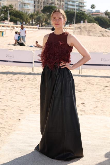 Belgian actress Lauren Versnick poses during the "This is not a murder mystery" photocall as part of the 9th edition of the Canneseries international series festival in Cannes, southern France, on April 27, 2026. (Photo by Valery HACHE / AFP)