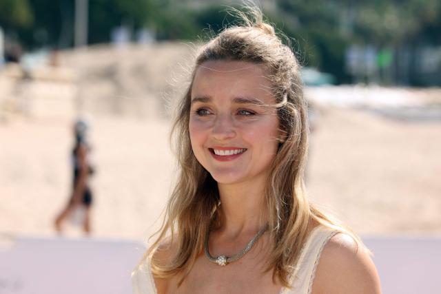 British actress Florence Hall poses during the "This is not a murder mystery" photocall as part of the 9th edition of the Canneseries international series festival in Cannes, southern France, on April 27, 2026. (Photo by Valery HACHE / AFP)