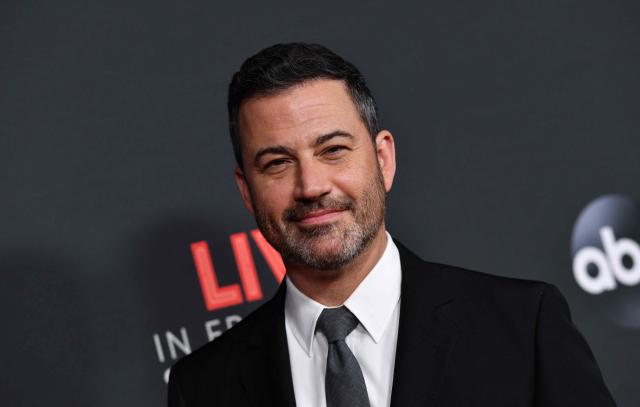 (FILES) US television host Jimmy Kimmel arrives for "An Evening With Jimmy Kimmel" at the Roosevelt hotel in Hollywood on August 7, 2019. Donald Trump called for US comedian Jimmy Kimmel to be sacked for likening First Lady Melania Trump to an "expectant widow," in a joke made days before a shooting at a dinner attended by the president. "Jimmy Kimmel should be immediately fired by Disney and ABC" over the "despicable call to violence", Trump said on April 27, 2026 in a post on Truth Social, hours after Melania Trump also criticized the comment. (Photo by Chris Delmas / AFP)