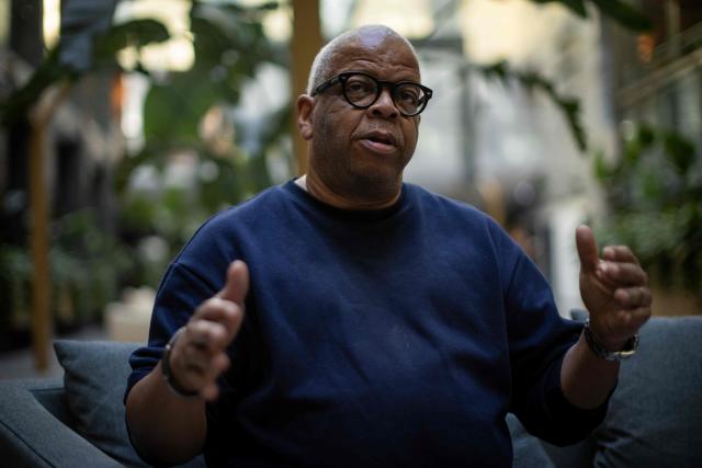Trumpet player and composer Terence Blanchard gestures during an AFP interview before a concert in tribute to Miles Davis and John Coltrane, at which he will perform with Ravi Coltrane in Wroclaw as part of the Jazz nad Odra festival, on April 26, 2026. Their show is one of a series of concerts honoring Davis and Coltrane, which will culminate in a grand crescendo at the historic Grand Rex in Paris, from which both drew significant inspiration. (Photo by Wojtek RADWANSKI / AFP)