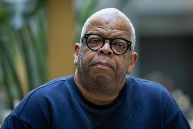 Trumpet player and composer Terence Blanchard looks on during an AFP interview before a concert in tribute to Miles Davis and John Coltrane, at which he will perform with Ravi Coltrane in Wroclaw as part of the Jazz nad Odra festival, on April 26, 2026. Their show is one of a series of concerts honoring Davis and Coltrane, which will culminate in a grand crescendo at the historic Grand Rex in Paris, from which both drew significant inspiration. (Photo by Wojtek RADWANSKI / AFP)