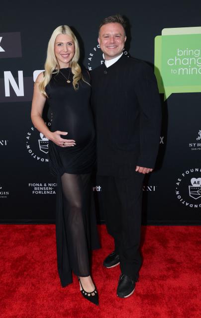US producer Zak WIlliams and his wife Olivia June attend non-profit organization Bring Change to Mind's "Revels and Revelations Celebration" at the Fort Mason Center for Arts and Culture in San Francisco, California, on April 27, 2026. (Photo by Christopher VICTORIO / AFP)