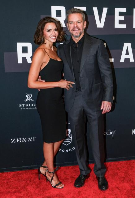 US actor Matt Damon and his wife Luciana Barroso attend the nonprofit Bring Change to Mind’s "Revels and Revelations Celebration" at the Fort Mason Center for Arts and Culture in San Francisco, California, on April 27, 2026. (Photo by Christopher VICTORIO / AFP)