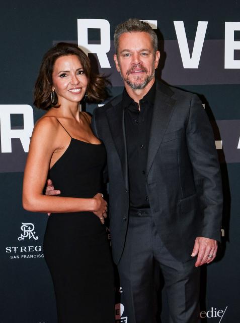 US actor Matt Damon and his wife Luciana Barroso attend the nonprofit Bring Change to Mind’s "Revels and Revelations Celebration" at the Fort Mason Center for Arts and Culture in San Francisco, California, on April 27, 2026. (Photo by Christopher VICTORIO / AFP)