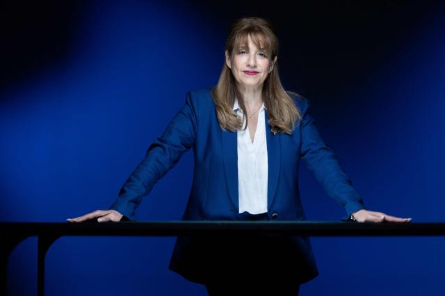 French Member of Parliament for the parliamentary group Ensemble pour la Republique (EPR, formerly Renaissance), Caroline Yadan poses during a photo session in Paris on April 28, 2026. (Photo by Joel Saget / AFP)