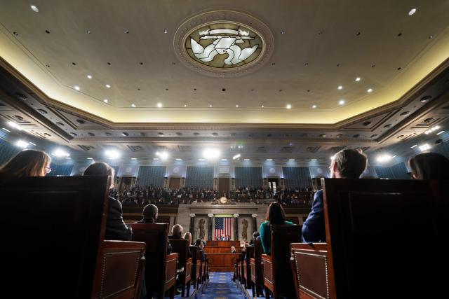 Britain's King Charles III speaks to a Joint Meeting of Congress in the House Chamber at the US Capitol in Washington, DC, on April 28, 2026. (Photo by Kylie Cooper / POOL / AFP)