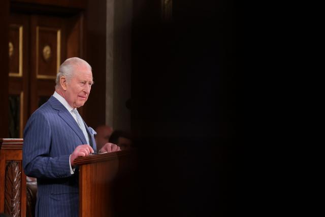 Britain's King Charles III addresses a Joint Meeting of Congress in the House Chamber at the US Capitol in Washington, DC, on April 28, 2026. (Photo by Kylie Cooper / POOL / AFP)