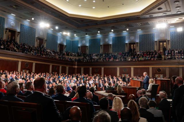 Britain's King Charles III speaks to a Joint Meeting of Congress in the House Chamber at the US Capitol in Washington, DC, on April 28, 2026. (Photo by Kylie Cooper / POOL / AFP)