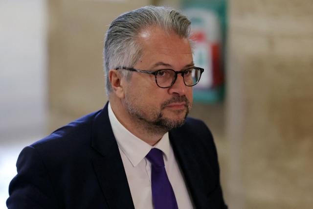 Philippe Bouchez El Ghozi, lawyer of former Interior Minister and defendant Claude Gueant, arrives for the final hearing in the appeal trial of France's former President Nicolas Sarkozy over charges he had sought Libyan financing for his 2007 election in exchange for helping improve Tripoli's image after deadly bombing, at the Palais de Justice courthouse in Paris on April 29, 2026. (Photo by Thomas SAMSON / AFP)