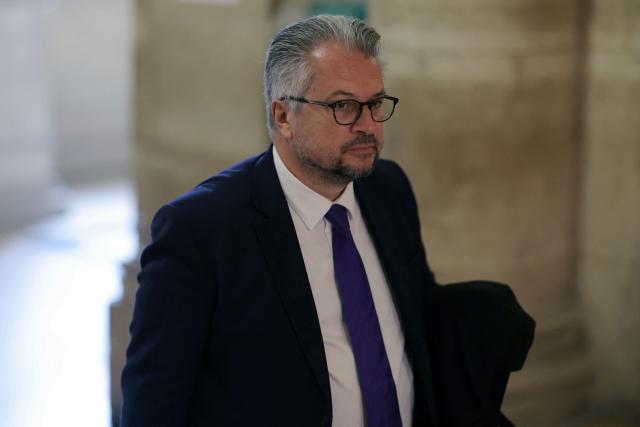 Philippe Bouchez El Ghozi, lawyer of former Interior Minister and defendant Claude Gueant, arrives for the final hearing in the appeal trial of France's former President Nicolas Sarkozy over charges he had sought Libyan financing for his 2007 election in exchange for helping improve Tripoli's image after deadly bombing, at the Palais de Justice courthouse in Paris on April 29, 2026. (Photo by Thomas SAMSON / AFP)
