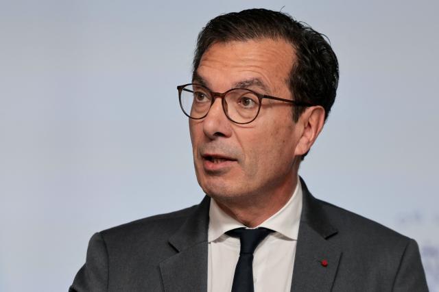 France's Labour Minister Jean-Pierre Farandou speaks during a press conference following the cabinet meeting in Paris on April 29, 2026. The weekly cabinet meeting was held in the central France city of Montluçon on April 22, 2026. (Photo by Ludovic MARIN / AFP)