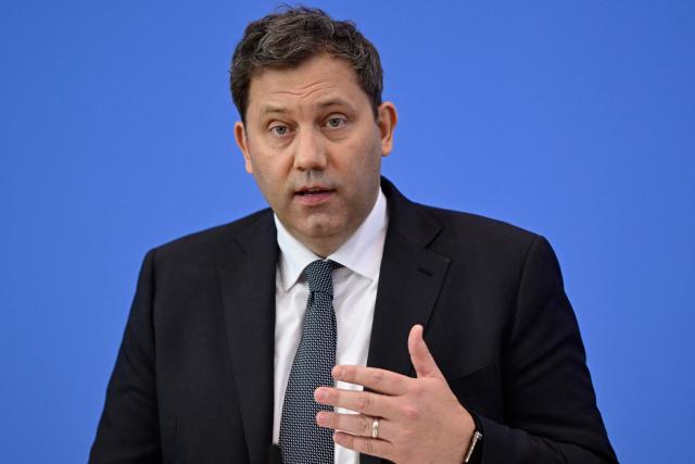 German Finance Minister and Vice Chancellor Lars Klingbeil gives a press conference to present the government's 2027 budget and the financial plan for 2028 to 2030, on April 29, 2026 in Berlin. (Photo by John MACDOUGALL / AFP)